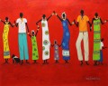 tanzt im roten Textur afrikanisch